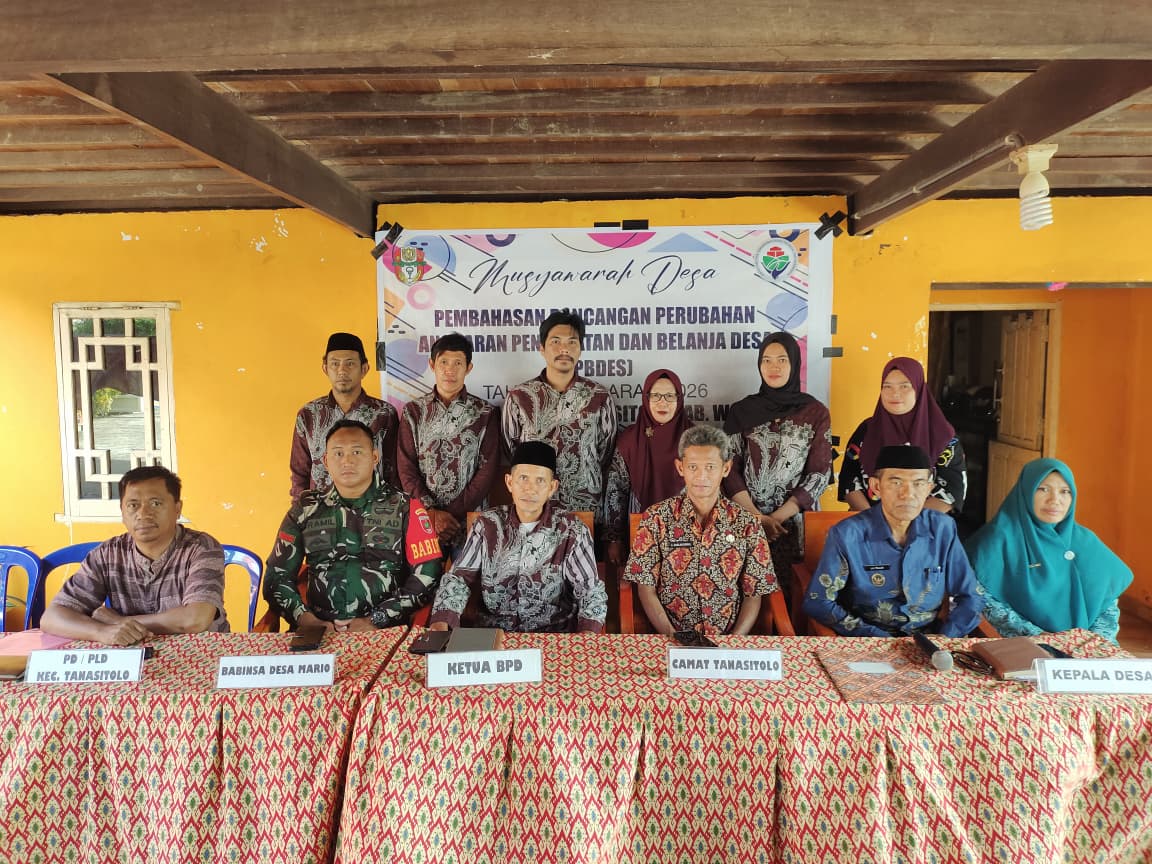 BPD Desa Mario Gelar Musyawarah Desa Pembahasan Perubahan APBDes Tahun Anggaran 2026
